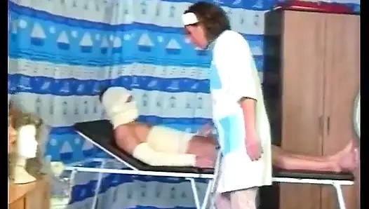 Hairy nurse gets anally slammed