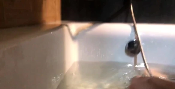 Asian Feet and Pussy in a Bathroom