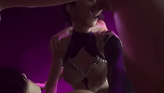 Fuck that witch - gangbang im doggystyle mit doppelter penetration