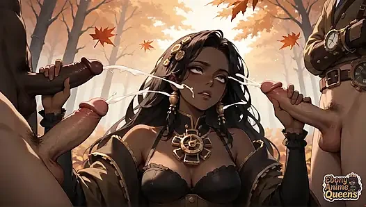 Enjoy Oral Pleasure with a Sloppy Dark-hued Mega-slut in an Autumn Forest. It Was My First Time Having Bare Hook-up