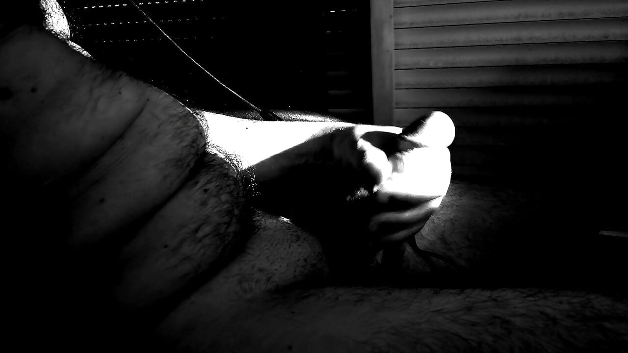 long masturbation. solo man. hard af. edging and exploding in the end - b&w recording