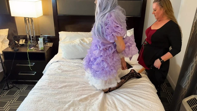 Dominatrix Fucks Sexy Sissy in Chastity