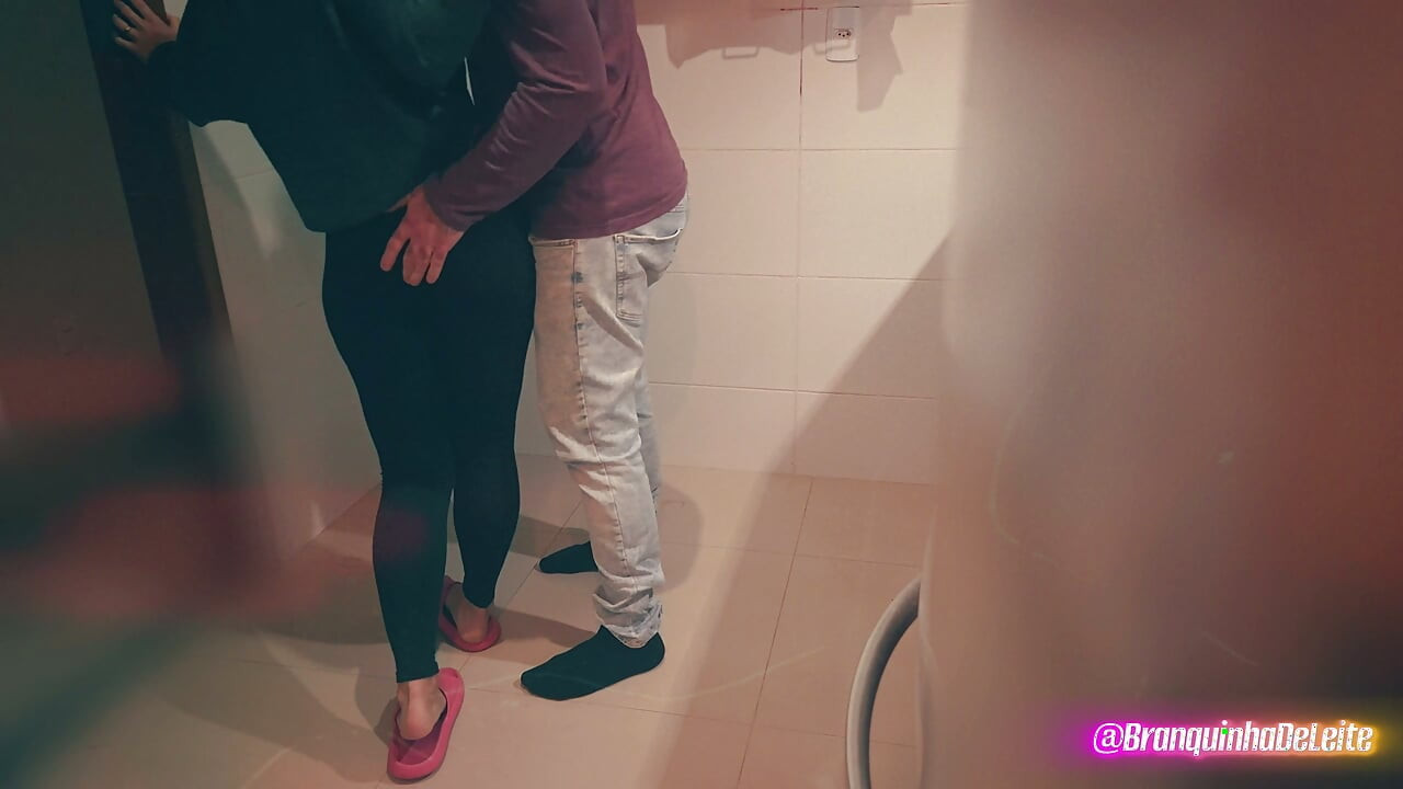 Hotwife Kitchen Quickie - Blowjob and Standing Fuck Ends in Her Mouth
