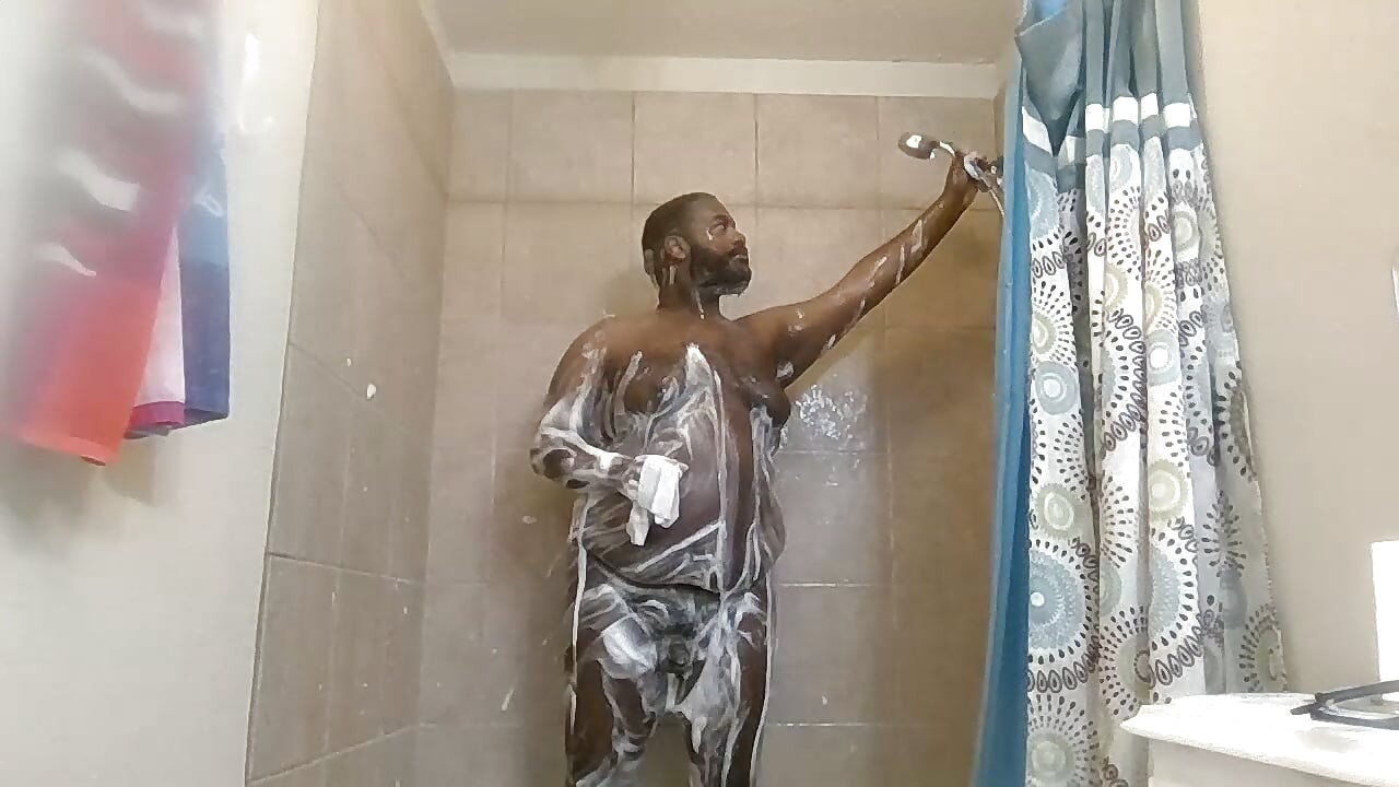 Lathered up mid-day shower