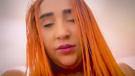 Beautiful busty curvy woman fucks me secretly in my room and I cum in her mouth