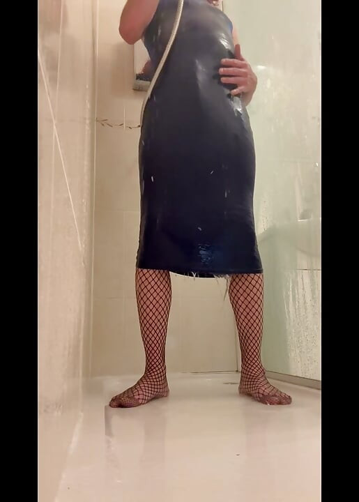 prostate_play - crossdresser showering with trans sex doll