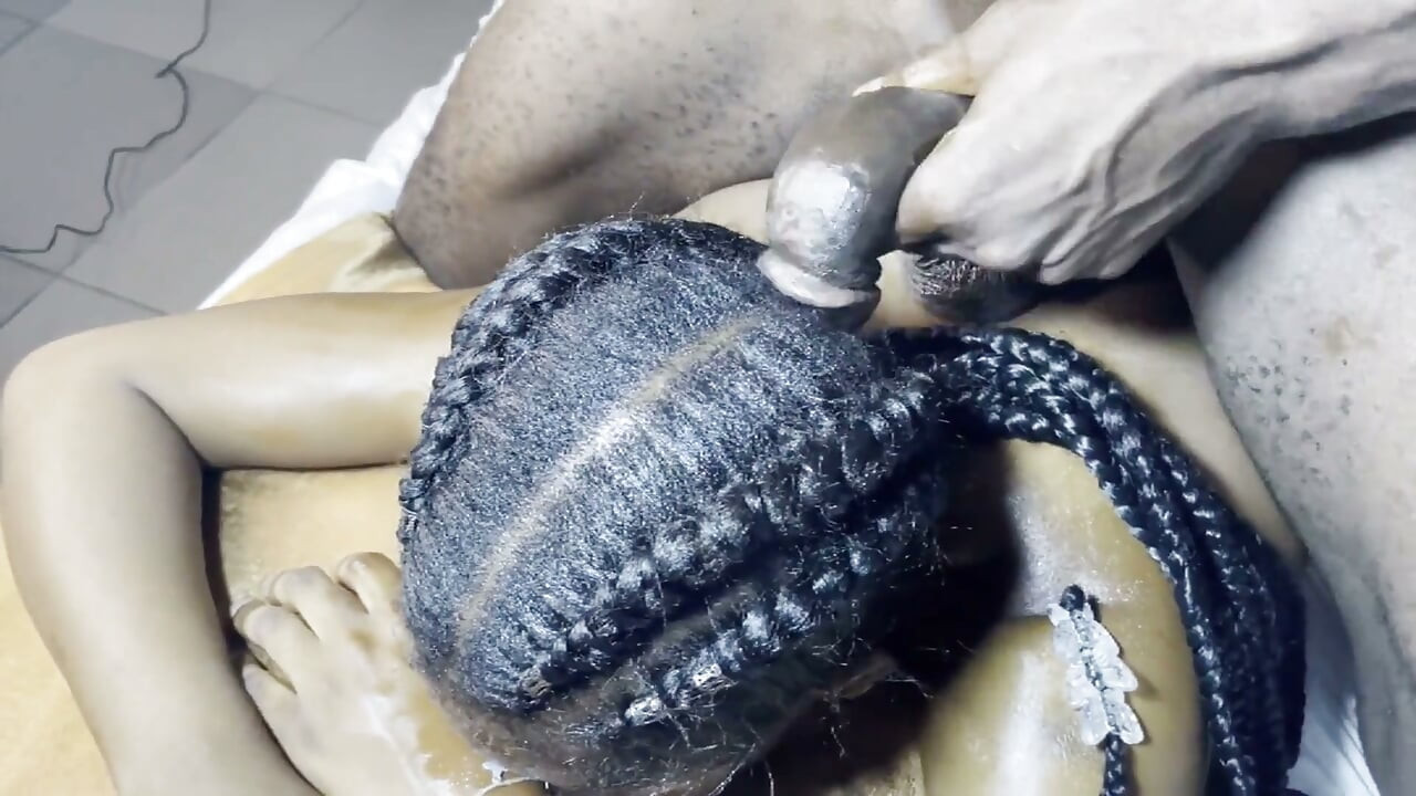 Hair Fetish for Ebony Teen Receiving Cum