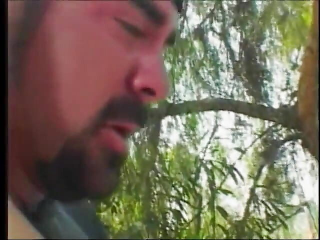 Lucky Biker Guy Eats Tiny Brunette's Wet Deep Tight Pussy Outside