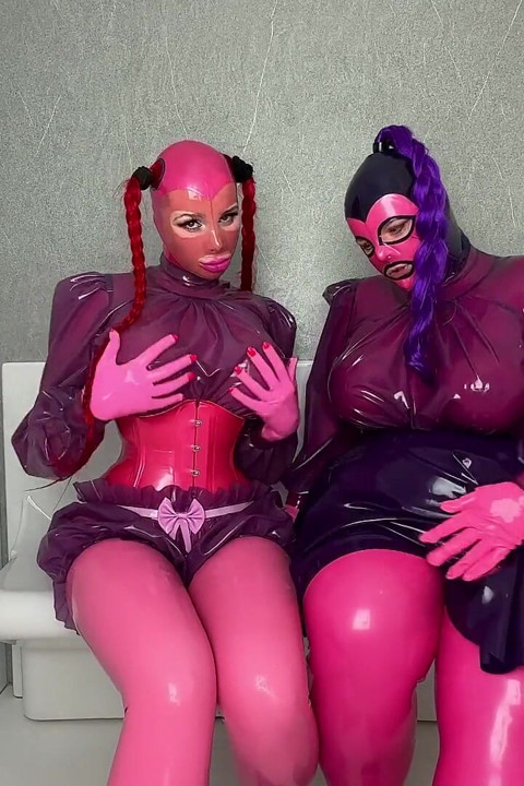 Pink and Purple Latex Layers