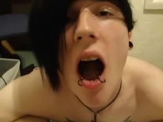 Gay Emo loves to swallow sperm