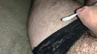 Wanking and squirting wearing Panties