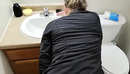 Sneaky Sex with Horny Wife in the Bathroom After Party