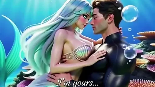 Underwater fantasy where a diver discovers a mesmerizing mermaid