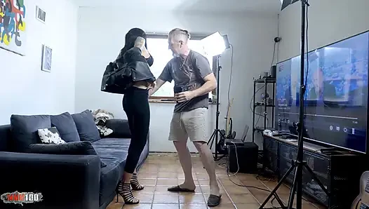 Busty Skinny MILF Silvia Preslar Sucks Terry Kemaco on Couch in Soft Photoshoot Turned Hardcore Pussy Fuck with Squirt