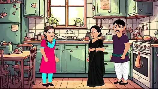 Cheating housewife with her bestfriend and her husband