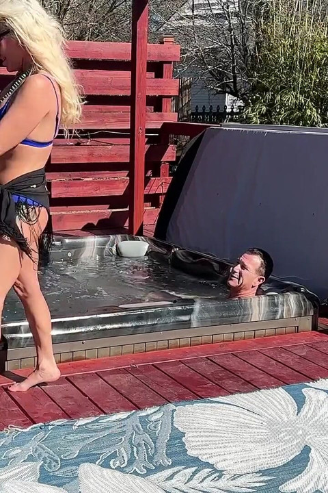 Outdoor Sex by the Hot Tub