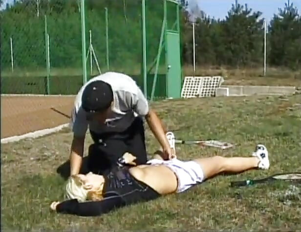 Tight whore football field fuck