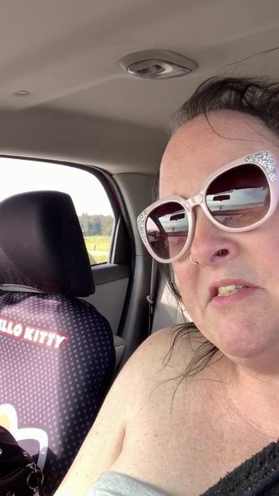 Zoey showing boobies & driving. Masturbating at beach