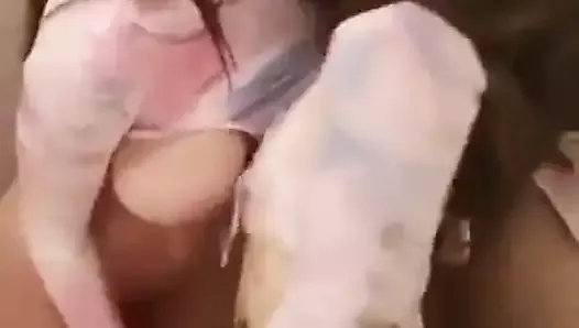 Cute lesbians rubbing pussy in dressing room -Need full vid