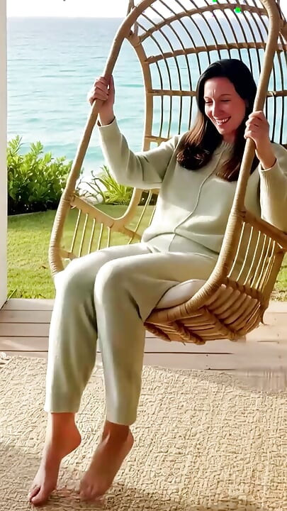 I massaged and rubbed my feet wearing sweaters for my 66f lesbian foot fetish mistress