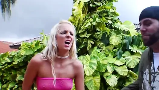 Blonde Babe Teases Guy Then Fingers to Explosive Orgasm
