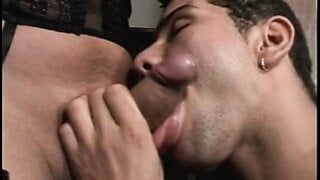 Horny stud gets fucked hard by a shemale after sucking her dick