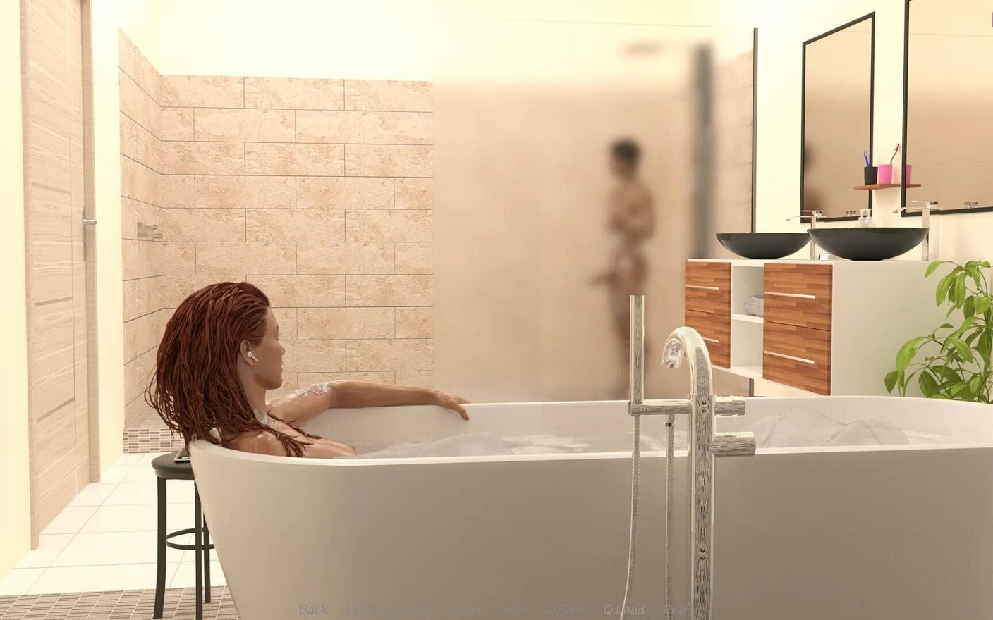 My Stepbrother's Wife #33 While Sharing the Bathroom with John, Jennifer Masturbated