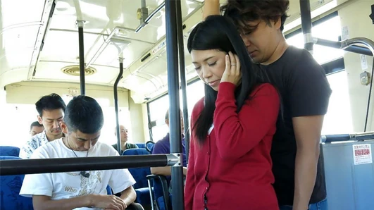 Japanese brunette, Aimi Nagano got fucked in the bus, uncens