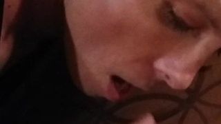 Swallowing a load of cum