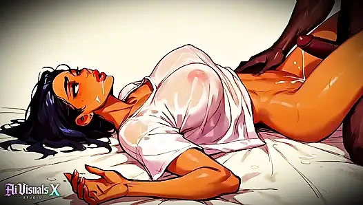 (4K) AI 3D animierte - heiße latina mit dickem arsch &BBC interracial ficken (AI Visuals X)