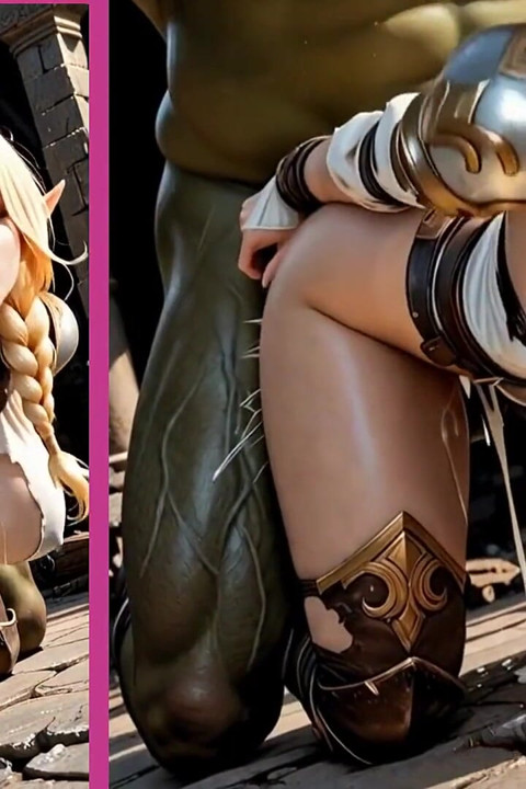 Blonde Elf Babe Gets a Pounding From the Orc King's Cock Part2. Waifu Hentai Animation.