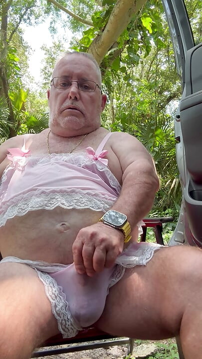 Mark Fletcher dressed up jerking off i the woods