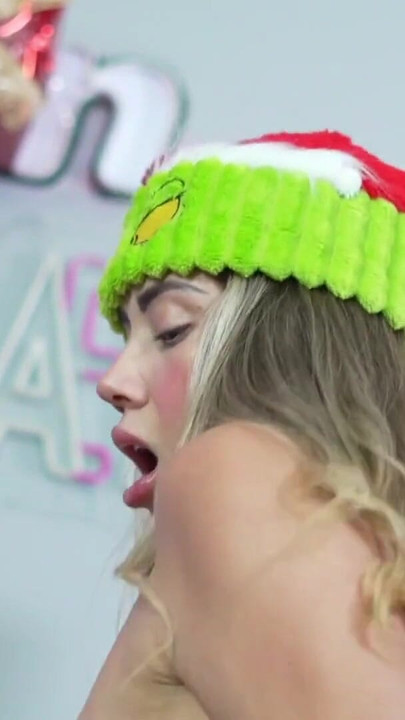 Emotional moment from "HARDCORE SEX WITH THE GRINCH ON THE HORNIEST CHRISTMAS - SARA BLONDE"