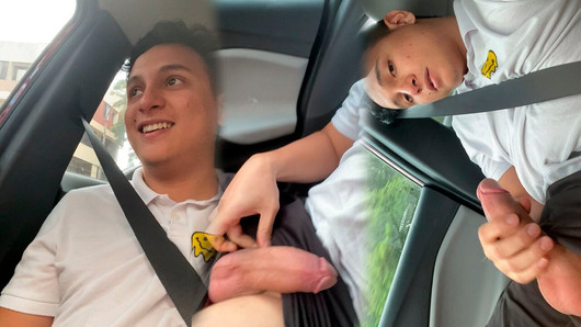 I get horny inside the uber and the driver touches my dick