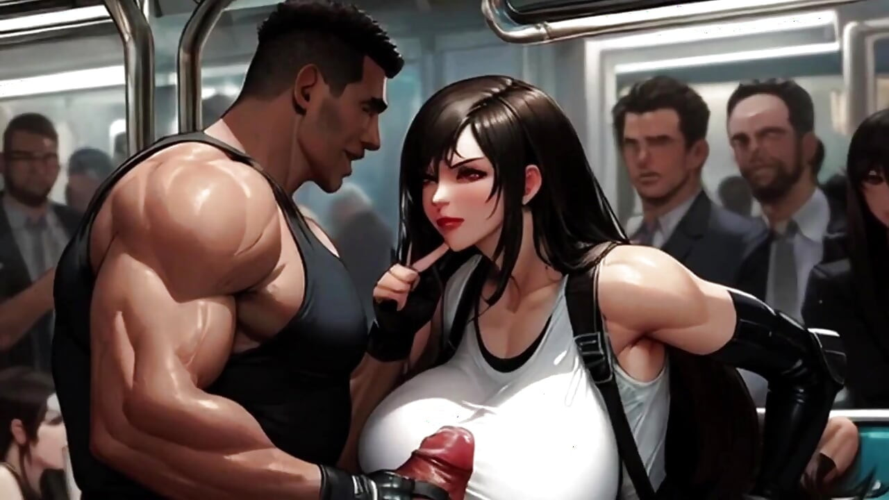 Tifa consigue tittyfucked en el tren midgar