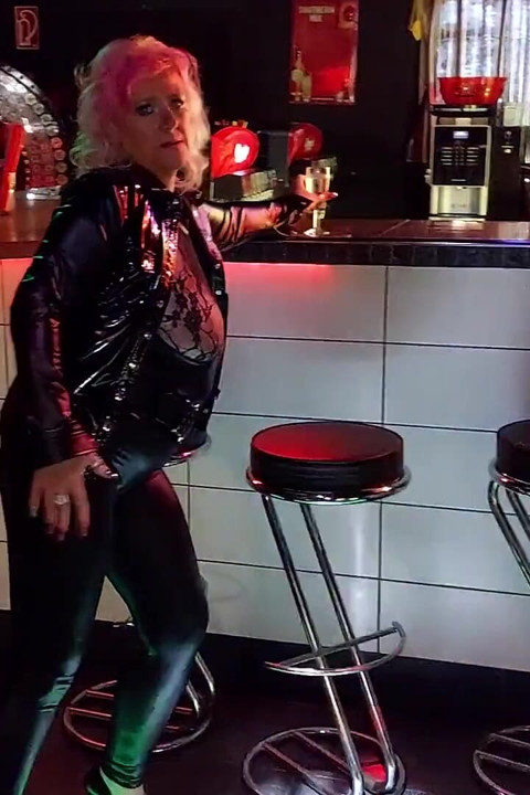 Granny Shows off Her Sexy Outfit in a Bar