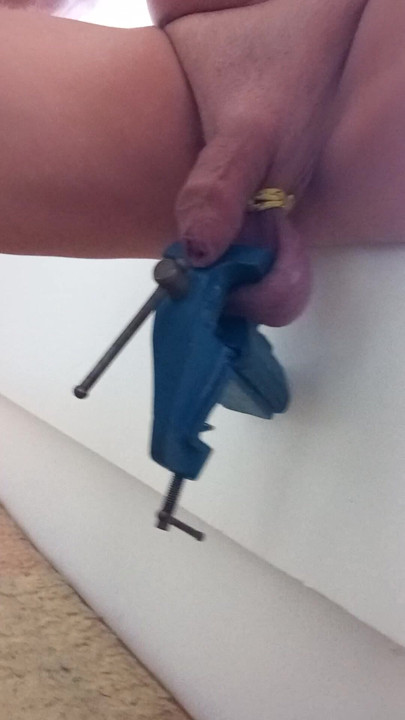 Eggs clamped in a vice