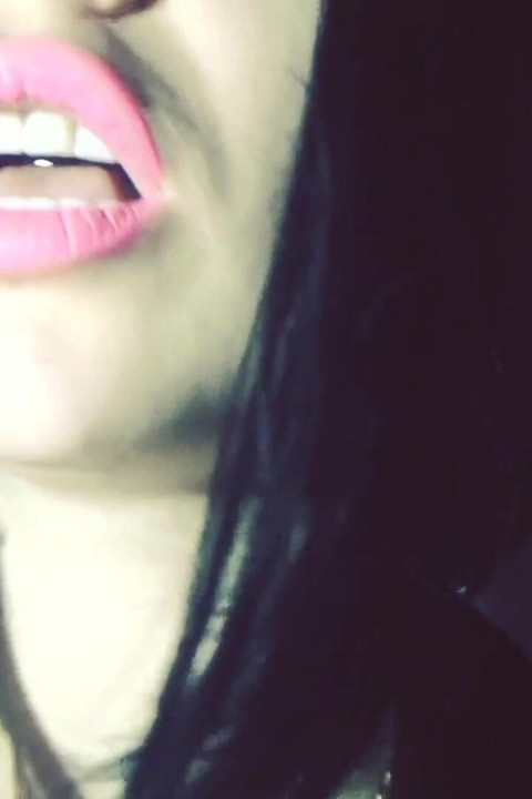 Neon pink lipstick