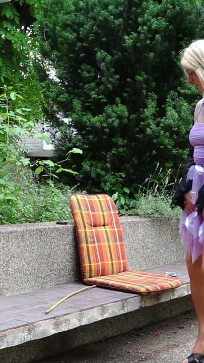 My Purple Chiffon Gown - Fine Outdoor Cumshot | Clip 1