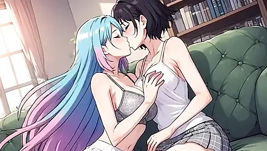 AI Generated Cartoon content, Uncensored video of 18 Year old Anime Girl, Kissing Orgasm of Mature Women