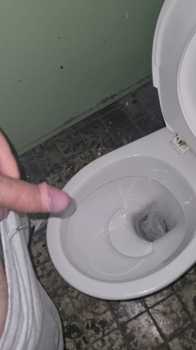 Peeing in an abandoned toilet