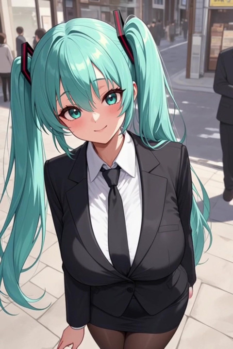 miku at office