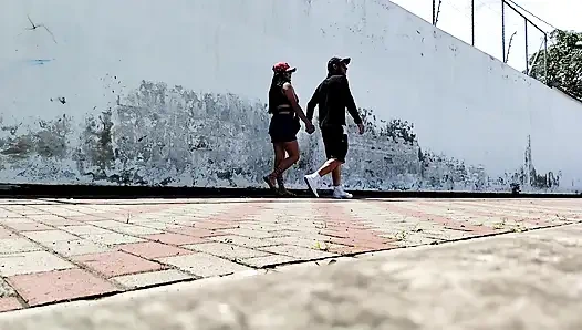 Park Hookup: Busty Latina's Secret Affair with Athletic Stranger