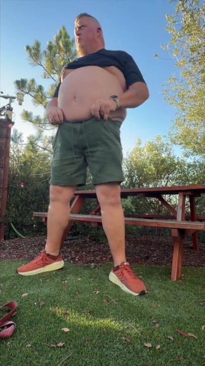 Chubby Guy Almost Caught Playing with His Soft Cock | Clip 2