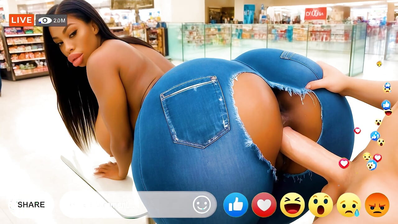 Enorme rabo ébano bimbo baddies são fodidos em público ao vivo no Facebook