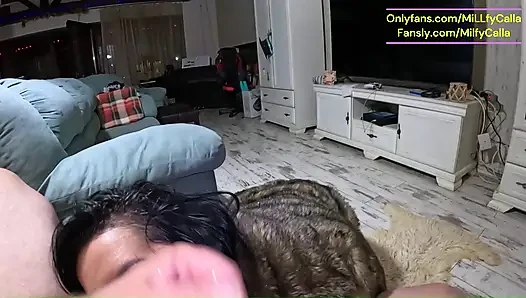Shiny Downjacket Fetish MILF. Multiple Jackets, Rough Fuck and Cum All Over My Coat