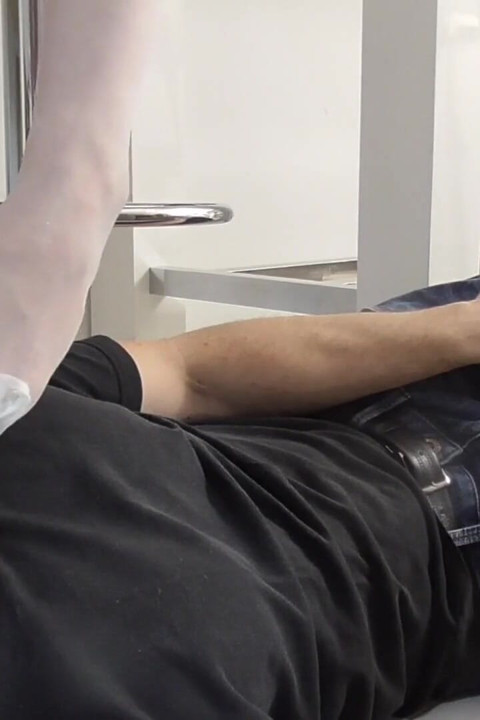 Princess Kirstin let her white stocking feet lick and kiss by her slave Bobby.