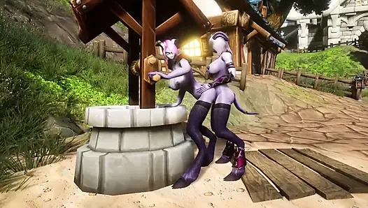 Draenei Futa Fucks Draenei Girl on the Wishing Well - Warcraft Porn Parody