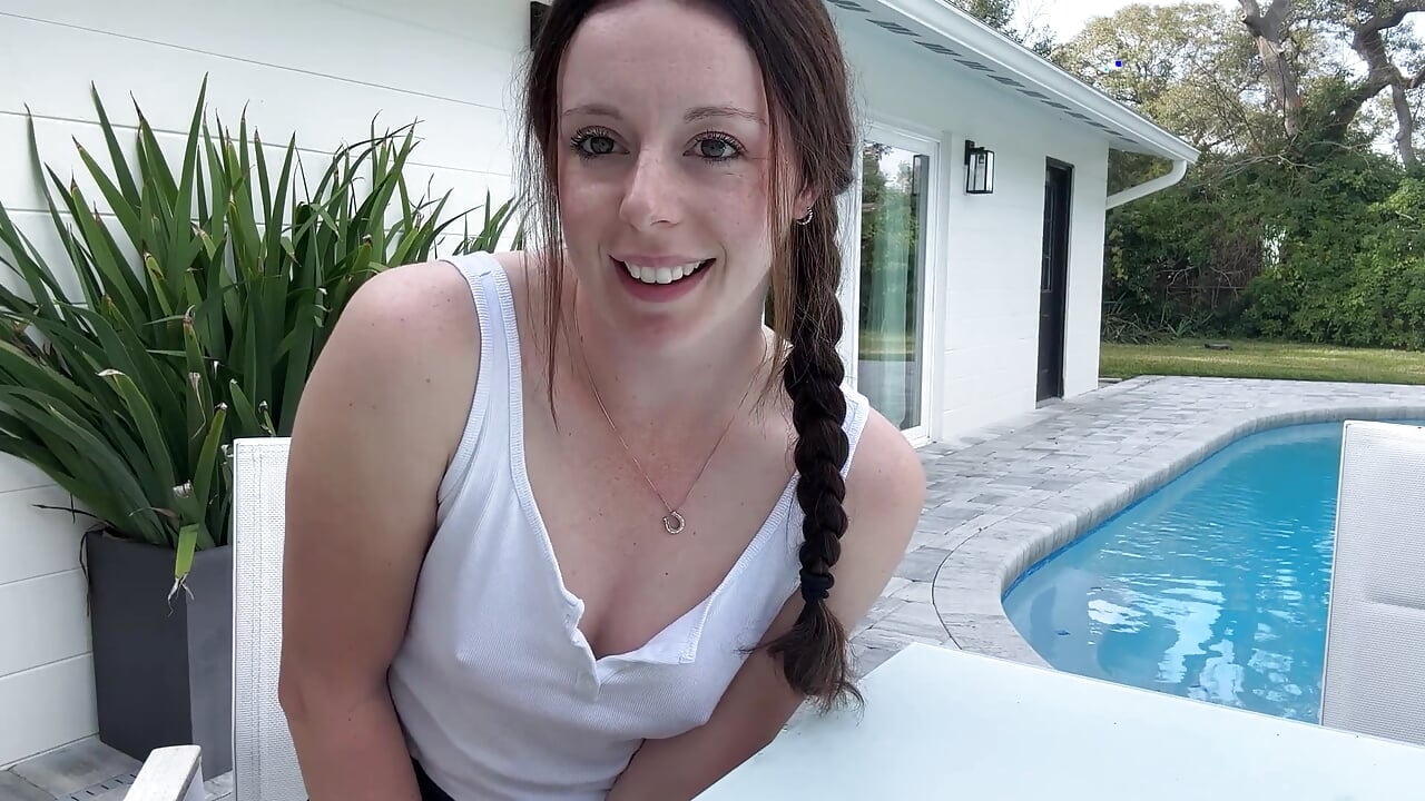 Step Sis Brings Her Vibrator Out to the Pool and Convinces You to Cum Together in Secret