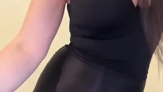Stepmom with big tits sucks cock